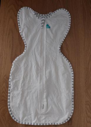 Оригінальна пелюшка-кокон love to dream swaddle up розмір s 3,5-6кг білого кольору