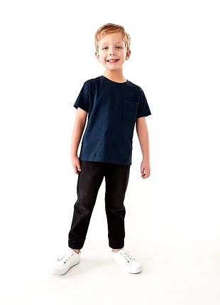 👕 стильна темно-синя дитяча футболка k-d з кишенькою (розмір 4, 6 / на 4 та 6 років)