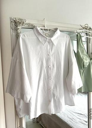 Сорочка оверсайз h&m льон віскоза
