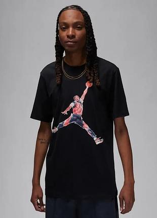 Футболка чоловіча air jordan jumpman watercolor short sleeve shirt black fn5980-010