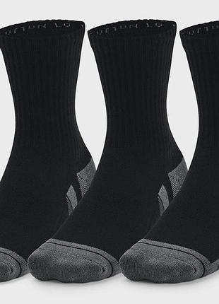 Носки under armour performance cotton 3p mid черный уны xl