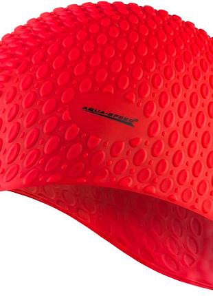 Шапка для плавания aqua speed bubble 102-31 красный уни osfm