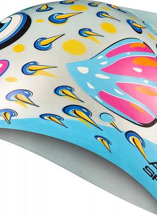 Шапка для плавания aqua speed zoo fish 8691 серый дит osfm