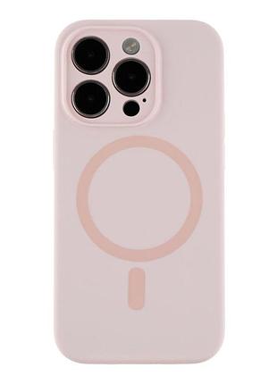 Чехол накладка glow silicone case с рамкой камеры для iphone 14 pro панель-накладка для телефона с magsafe pink