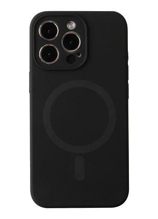 Чохол накладка glow silicone case з рамкою камери для iphone 13 pro max панель-накладка для телефону з magsafe black