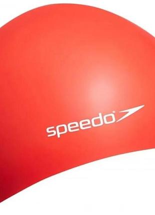 Шапка для плавання speedo flat silcone cap team ju червоний діт one size
