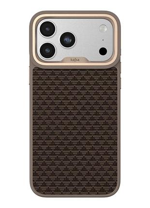 Чехол-накладка kajsa glamorous collection pyramid pattern with magsafe для apple iphone 17 pro, кейс с объемной текстурой