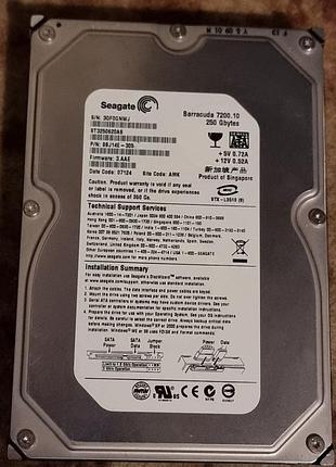 60% hdd 3.5 250 гб seagate barracuda 7200.10 59.7/60.5 st3250620as жорсткий диск сигейт