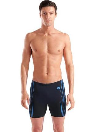 Плавки-шорты для мужчин arena poseidonia swim mid jammer черный, бирюзовый чол 85 (009091-508)