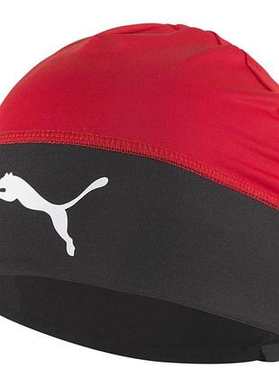 Шапка puma teamliga beanie jr червоний, чорний osfa (022786-01)