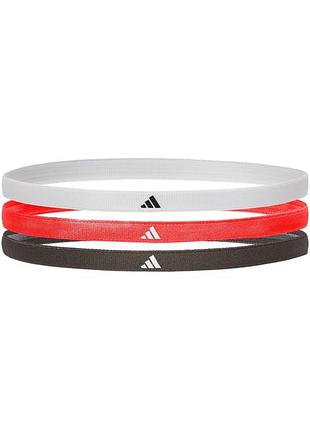 Пов'язки на голову adidas hairbands 3pk чорний, білий, червоний one size (adac-16200-nl)