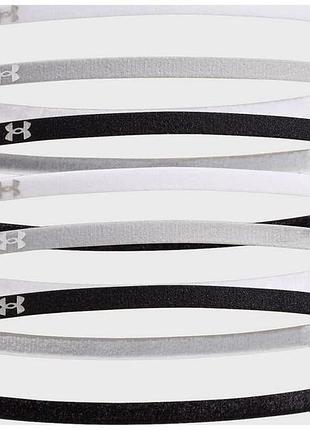 Пов'язка на голову ua w mini elastic 6pk білий, сірий, чорний жін one size