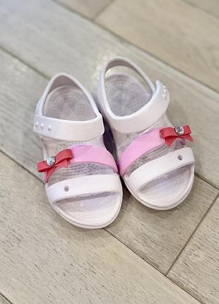 Crocs c7 23-24 гумові босоніжки на дівчинку