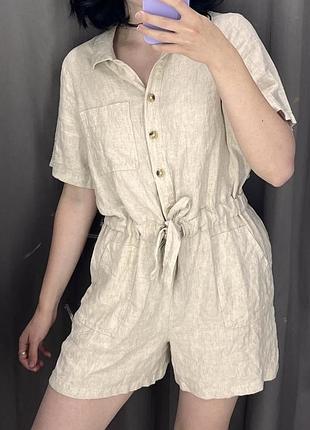 Лляний літній комбінезон-сорочка f&f (linen rich), розмір m / eur 40 / uk 12
