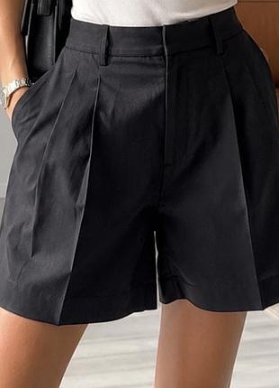 Жіночі шорти лляні massimo dutti чорні s/m