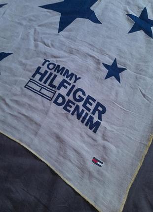 Легкий бавовняний шарф/паланкин 107х97 tommy hilfiger denim