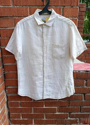 Льняная рубашка next organic linen с коротким рукавом