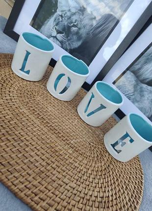 Набір керамічних підсвічників «love»