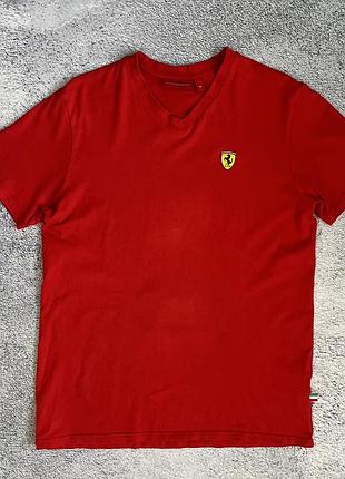 Футболка scuderia ferrari v-neck 100% бавовна m