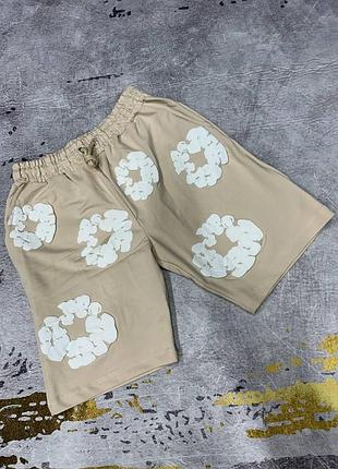 Шорти denim tears beige/white l