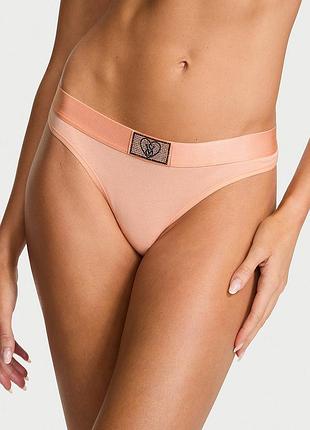 Коттоновые трусики стринги со стразами виктория сикрет victorias secret