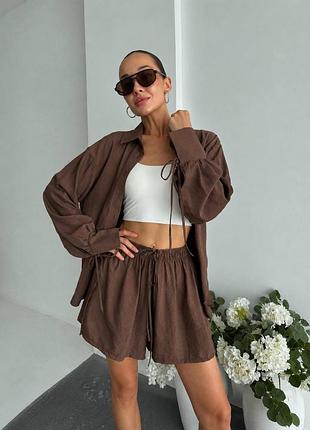 Костюм женский легкий рубашка и шорты