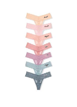 Набор трусиков victoria's secret (7114439124647) кружевные 7-pack l комбинированные