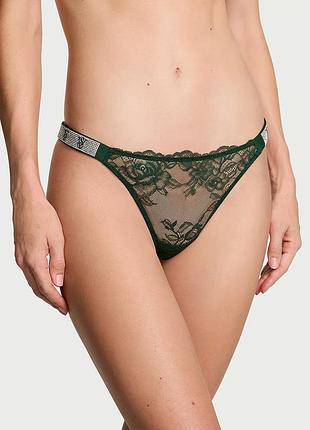 Женские трусики victoria's secret (2163389432529) стринги logo lace xl зеленые