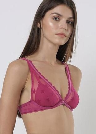 Бюстгальтер бра сіточка m&s на чашку 70d (uk 32d)з оксамитовою перфомацією🔥🔥🔥