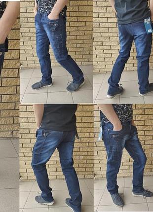 Джинси чоловічі стрейчеві котонові, є великі розміри vigoocc, туреччина 32, синій