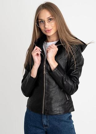 Куртка жіноча(підліткова) з капюшоном модна з екошкіри високої якості yarina m.