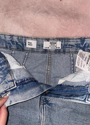 Світло блакитна джинсова спідниця bershka