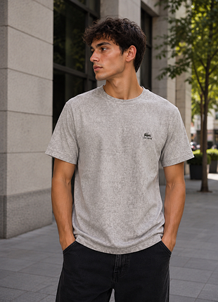 Футболка lacoste мужская – серый меланж | m-xxl