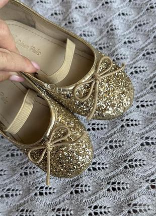 Золоті балетки з блискітками dream pairs mary jane 16 см 25 розмір