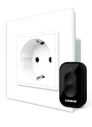 Радиоуправляемая розетка livolo 16а 230в белая матовое стекло с пультом и управлением со смартфона