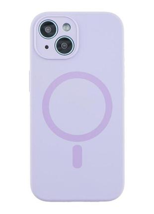 Чохол glow silicone case full camera with magsafe для iphone 15 light purple