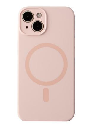 Чохол glow silicone case full camera with magsafe для iphone 14 pink