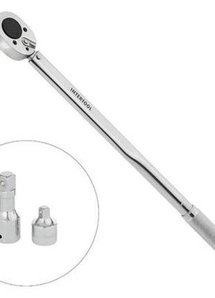 Ключ динамометрический intertool 3/4" x 70-420 н/м с переходником 1/2" (xt-9010)