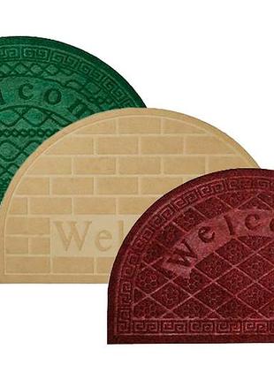 Килимок гумовий напівкруглий "welcome" з тисненням 370х570мм (124205)