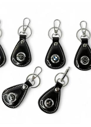 Брелок шкіряний з логотипом oval shape (bmw, audi, volkswagen, mercedes-benz, porsche, toyota, lexus)