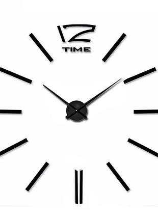Большие настенные 3д часы 3d часы diy clock 60-90см черные