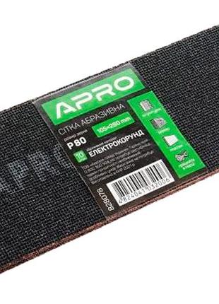 Сетка абразивная apro 105 x 280 мм x р80 (10 шт.) (828078)