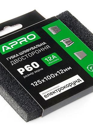 Губка шлифовальная apro 125 x 100 x 12мм x p60 (828121)