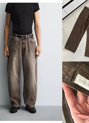 Чоловічі джинси zara baggi коричневі
