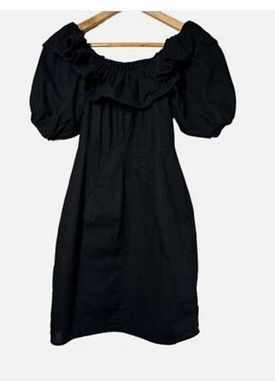 Чорна лляна сукня h&m