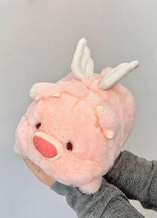 М'яка іграшка свинка кавайна з крильцями рожева 20 см (pig20)
