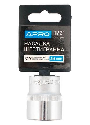 Головка шестигранная apro 24 мм x 1/2" (252724)