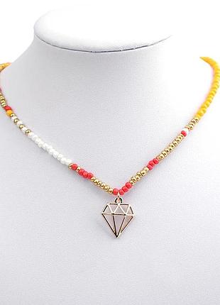 Колье, бисерный чокер, чокер из бисера