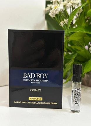🖤carolina herrera bad boy cobalt absolute, мужские, пробник, оригинал