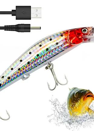 Приманка для лову хижих риб з підсвіткою та usb-зарядкою, електронна twitching lure